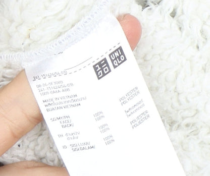 Womens UK Size S Uniqlo White Hooded Jacket