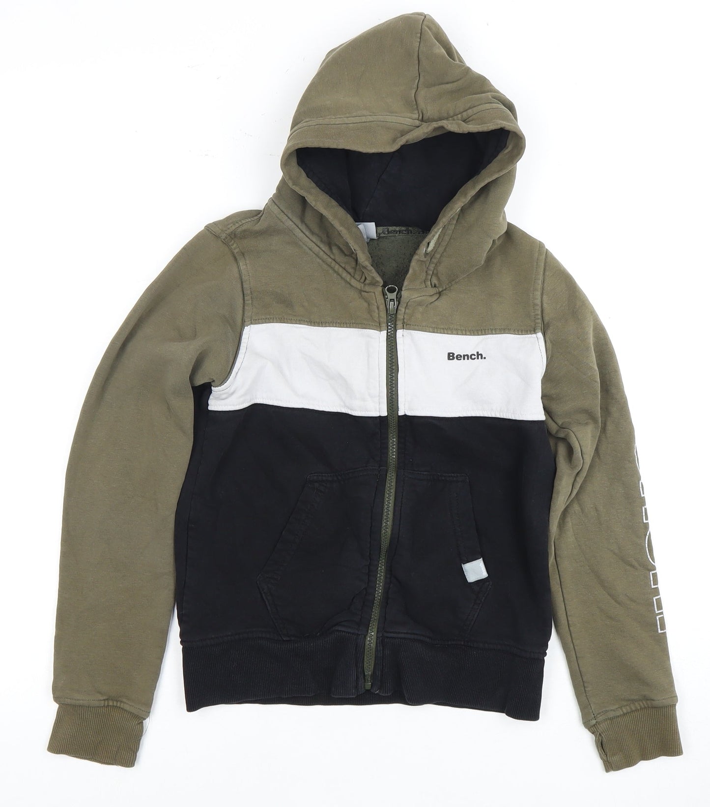 Bench Boys Full Zip Hoodie - Green, Black & White 11-12 Years