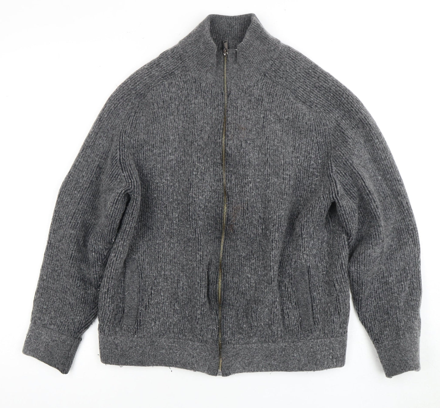 Womens UK Size L Marks and Spencer Grey Full Zip Jumper