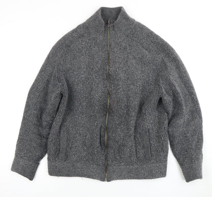 Womens UK Size L Marks and Spencer Grey Full Zip Jumper
