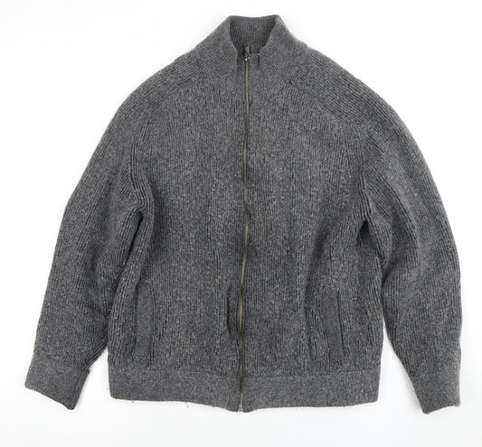 Womens UK Size L Marks and Spencer Grey Full Zip Jumper
