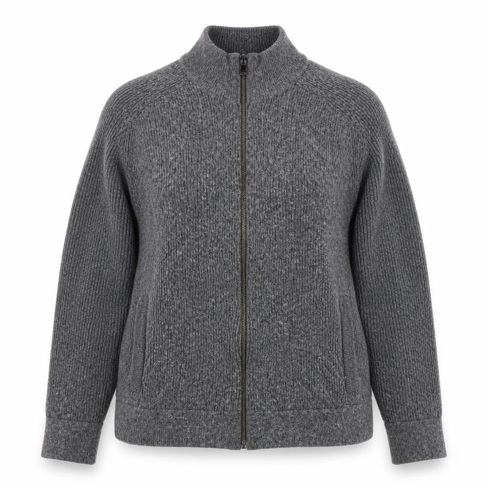 Womens UK Size L Marks and Spencer Grey Full Zip Jumper