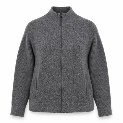 Womens UK Size L Marks and Spencer Grey Full Zip Jumper