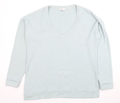 Patrizia Pepe Women's Blue Long Sleeve V-Neck Top UK 12