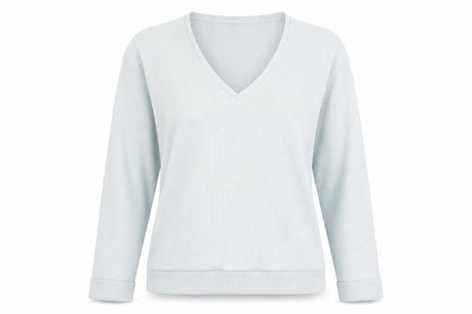 Patrizia Pepe Women's Blue Long Sleeve V-Neck Top UK 12