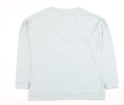 Patrizia Pepe Women's Blue Long Sleeve V-Neck Top UK 12