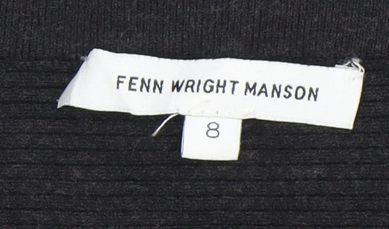 Fenn Wright Manson Black Midi Straight Pencil Skirt, Size 8