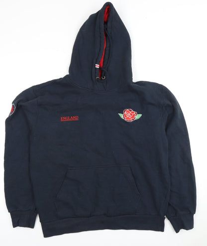 Mens UK Size L England Blue Pullover Hoodie