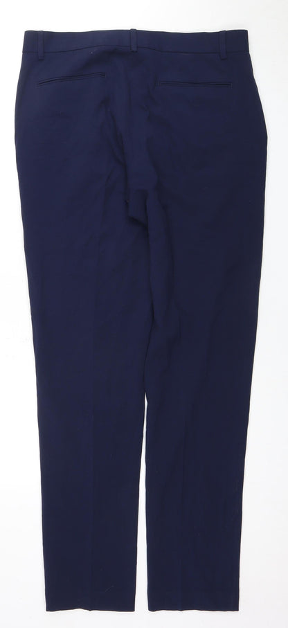 ASOS Men's Blue Trousers, Polyester Blend, Regular Fit 34"W 34"L