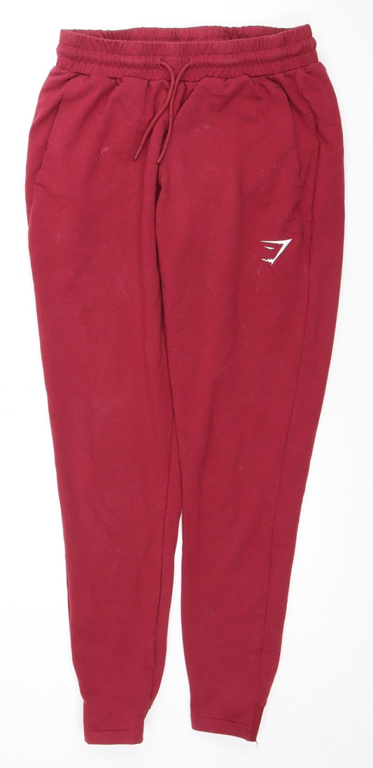 Gymshark Men's Red Jogger Trousers Medium