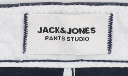 Jack & Jones Men's Blue Chino Trousers, Size 34, Regular Fit