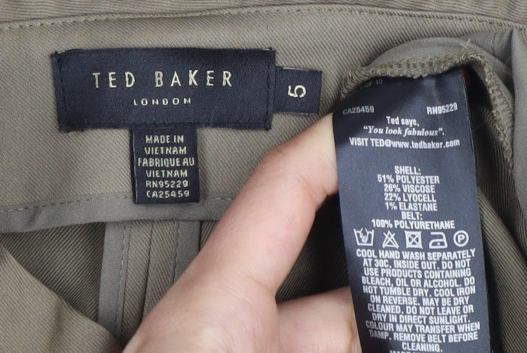 Ted Baker Women's Beige Pleated Trousers L