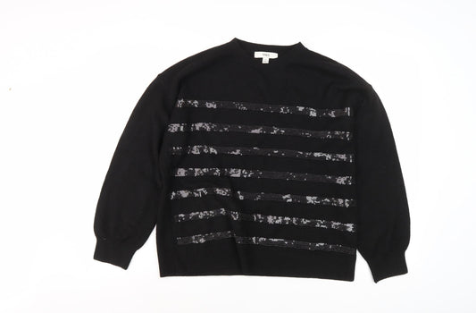 Womens UK Size M Marks and Spencer Black Pullover Jumper