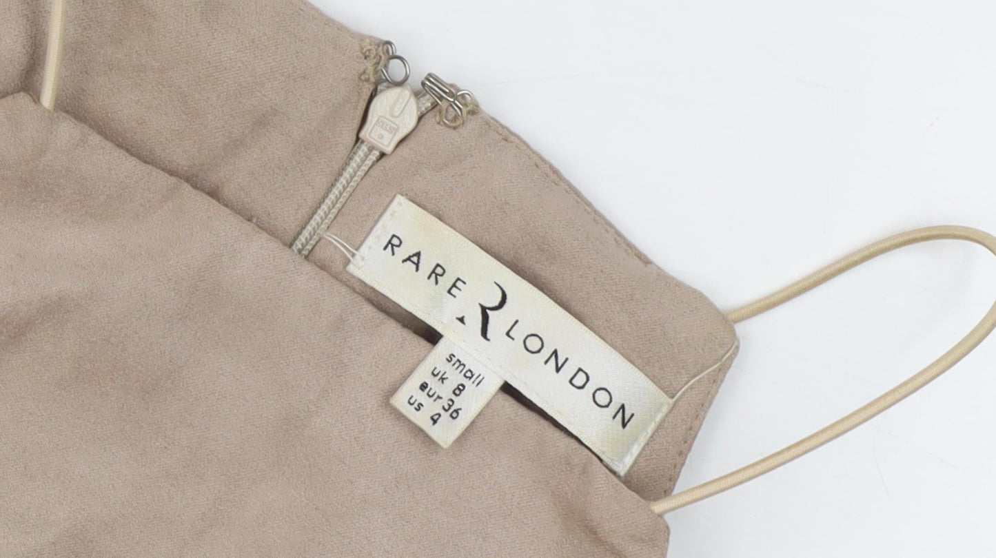 Rare London Women Beige Asymmetric Colourblock Dress Size 8
