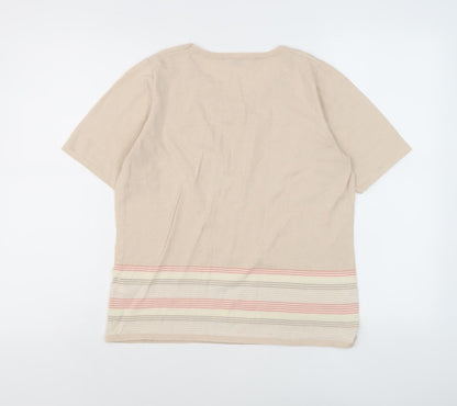 Eastex Women's Beige Striped Pullover Jumper M