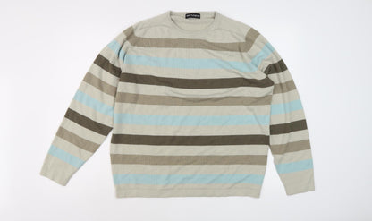 Marks and Spencer Men's Multicoloured Striped Pullover, Size L