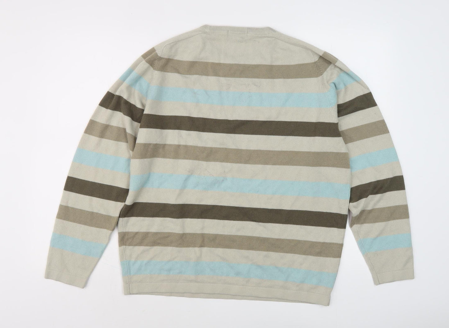 Marks and Spencer Men's Multicoloured Striped Pullover, Size L