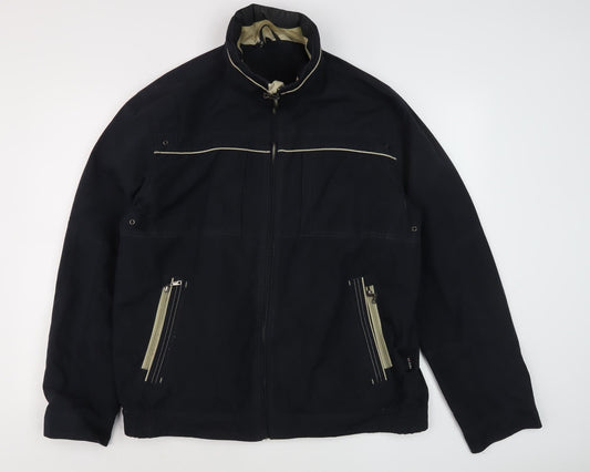 Mens UK Size L Saxon Black Basic Jacket