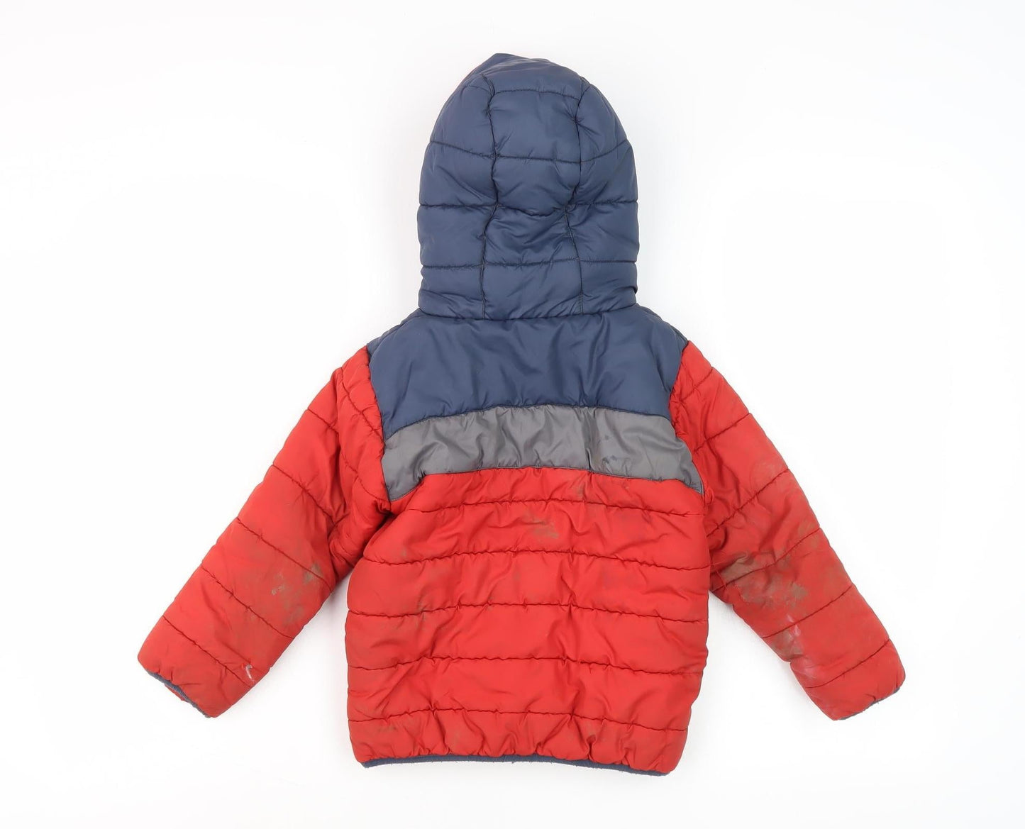 Next Boys Red Puffer Jacket 5-6 Years Winter Hooded