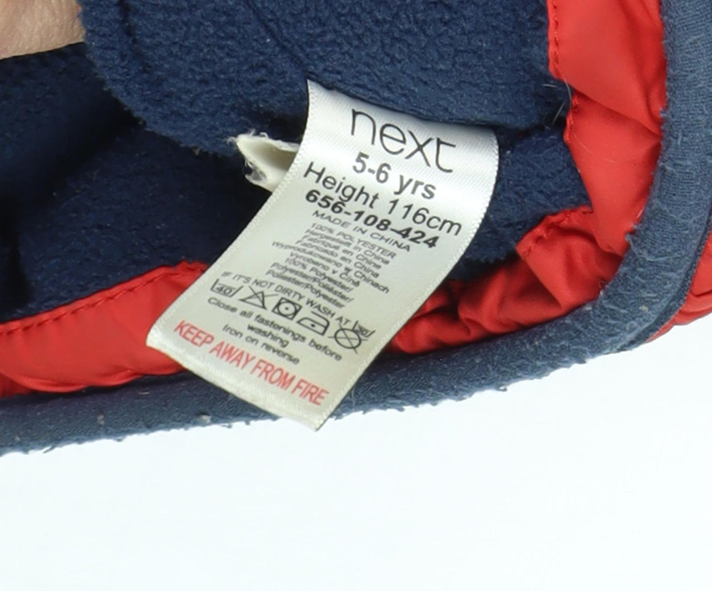 Next Boys Red Puffer Jacket 5-6 Years Winter Hooded