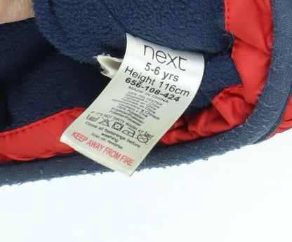 Next Boys Red Puffer Jacket 5-6 Years Winter Hooded