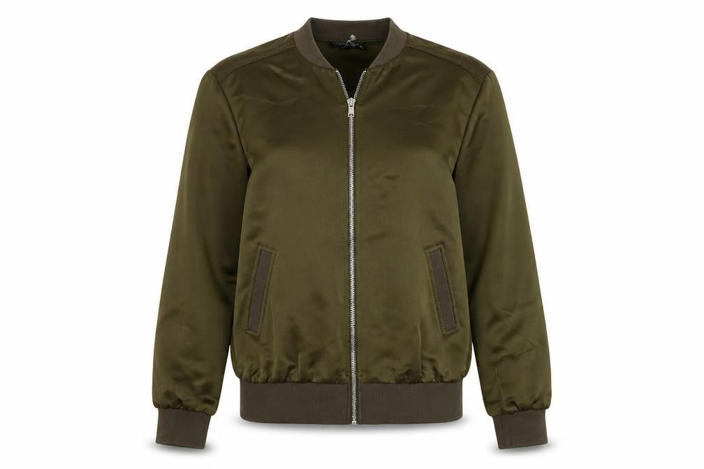 Womens UK Size 8 Topshop Green Bomber Jacket