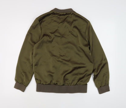 Womens UK Size 8 Topshop Green Bomber Jacket