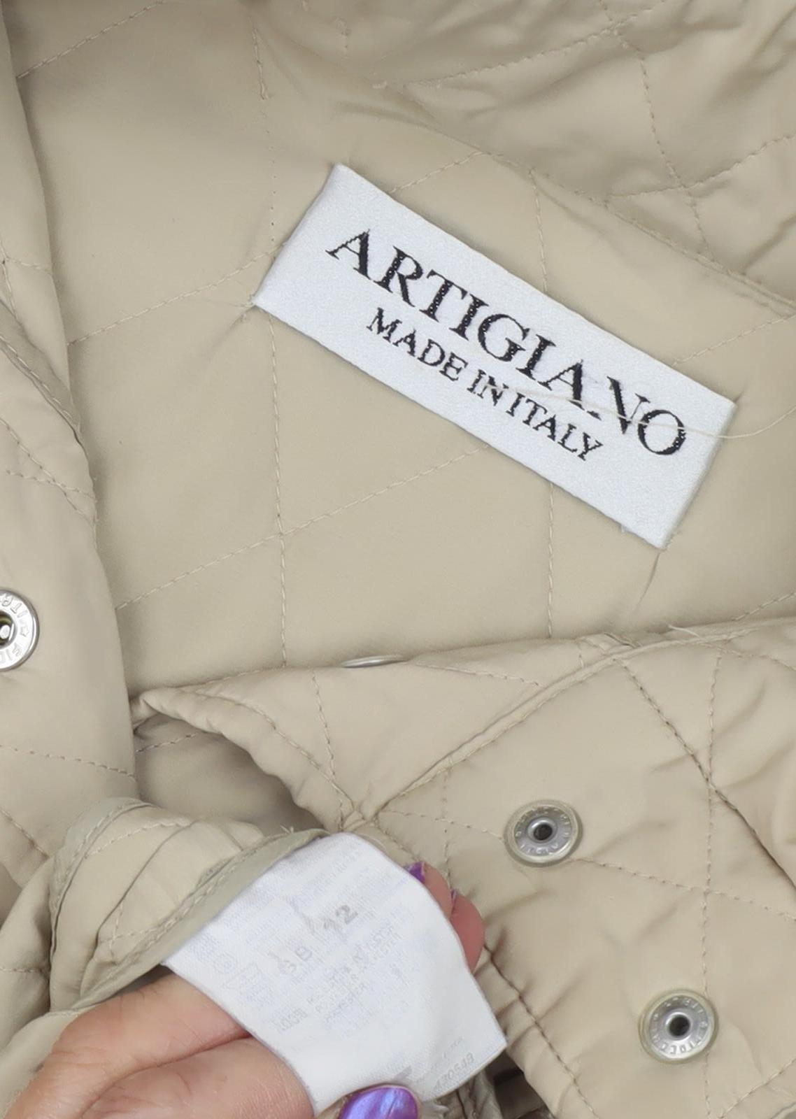 Womens UK Size 12 Artigiano Beige Quilted Coat