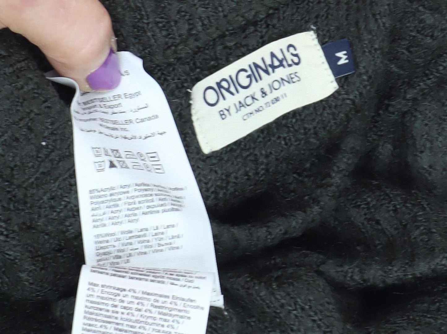 Jack & Jones Men's Black Medium Pullover Jumper