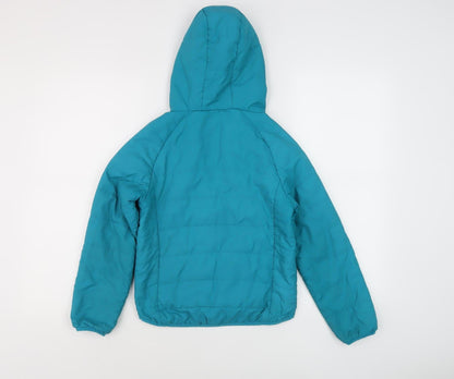 Craghoppers Girls Blue Hooded Puffer Jacket Age 7-8
