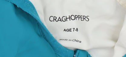 Craghoppers Girls Blue Hooded Puffer Jacket Age 7-8