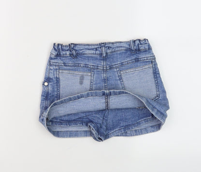DKNY Girls Blue Denim Skort, Size 8 Years, Casual Mini Style