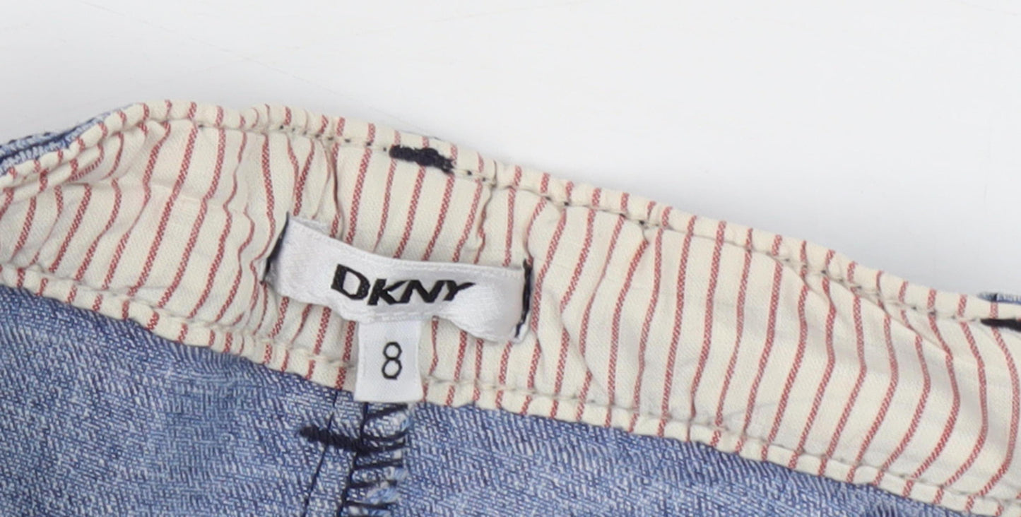 DKNY Girls Blue Denim Skort, Size 8 Years, Casual Mini Style