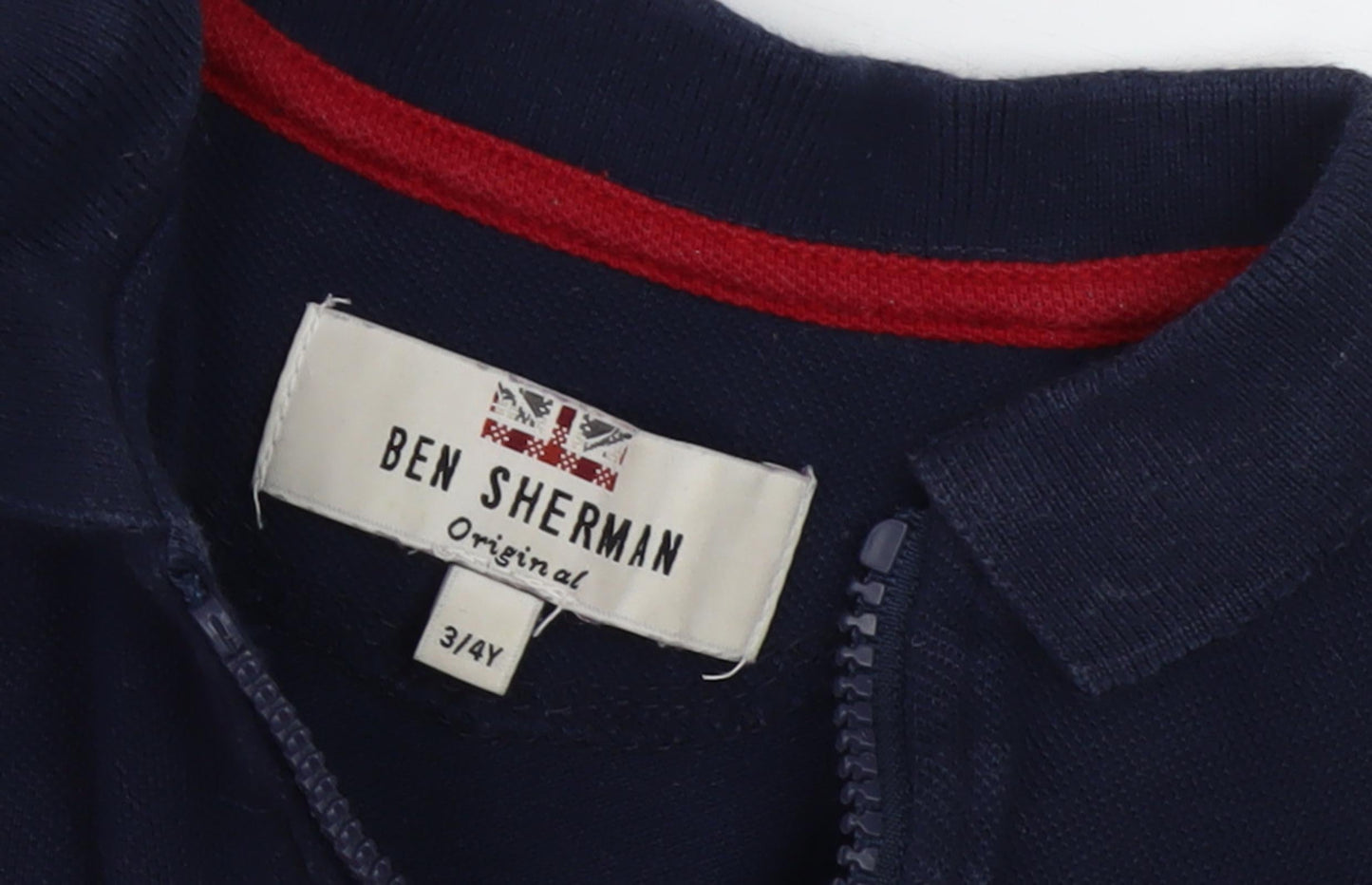 Ben Sherman Boys Blue Polo, 3-4 Years, Casual Zip