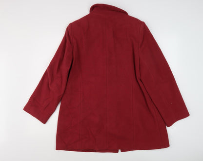 Womens UK Size 12 Eastex Red Overcoat