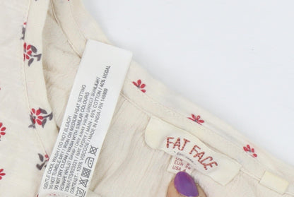 Womens UK Size 10 Fat Face Ivory Tunic Blouse