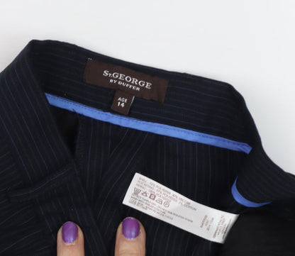 St. George Black Pinstripe Girls Dress Pants Size 14