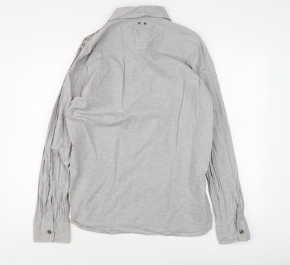 Converse Men's Grey Striped XL Button-Up Shirt