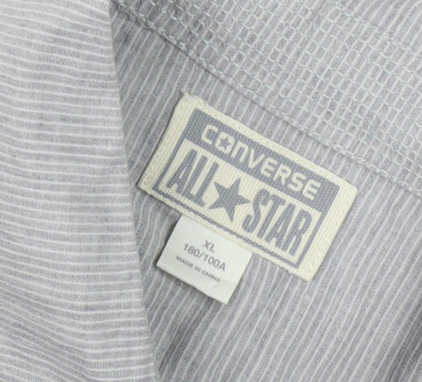 Converse Men's Grey Striped XL Button-Up Shirt