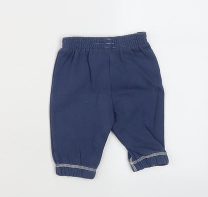 Puma Unisex Baby Blue Joggers, 0-3 Months, Cotton Blend