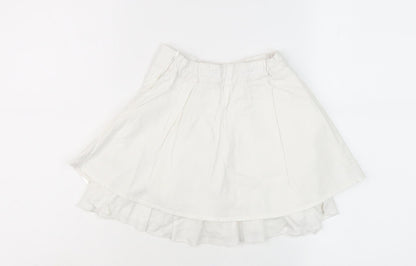BOSS Girls White Hi-Low Pleated Skirt, Size 6 Years
