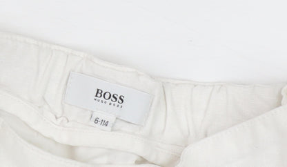 BOSS Girls White Hi-Low Pleated Skirt, Size 6 Years