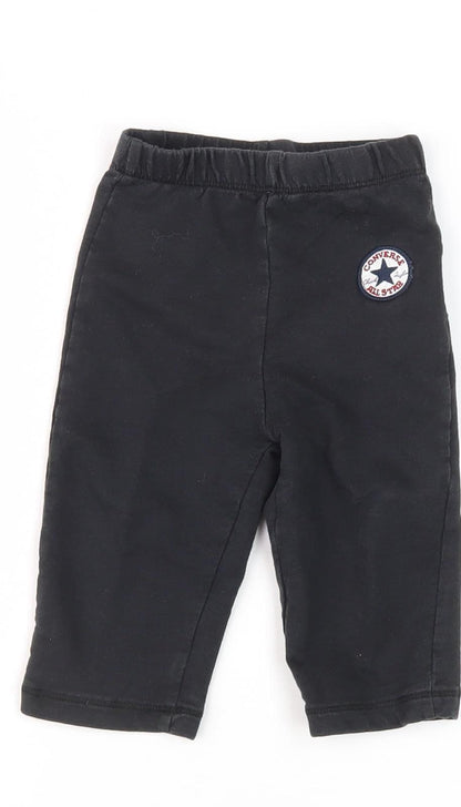 Converse Black Unisex Baby Pants 12 Months Elastic Waist