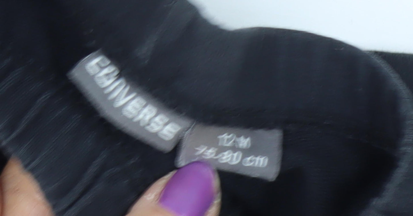 Converse Black Unisex Baby Pants 12 Months Elastic Waist