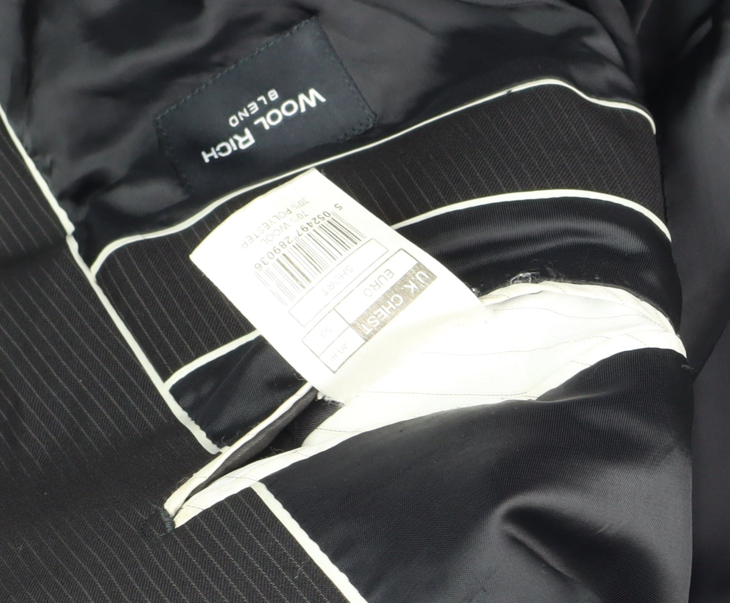 Mens UK Size 40 Jeff Banks Regular Black Suit Jacket
