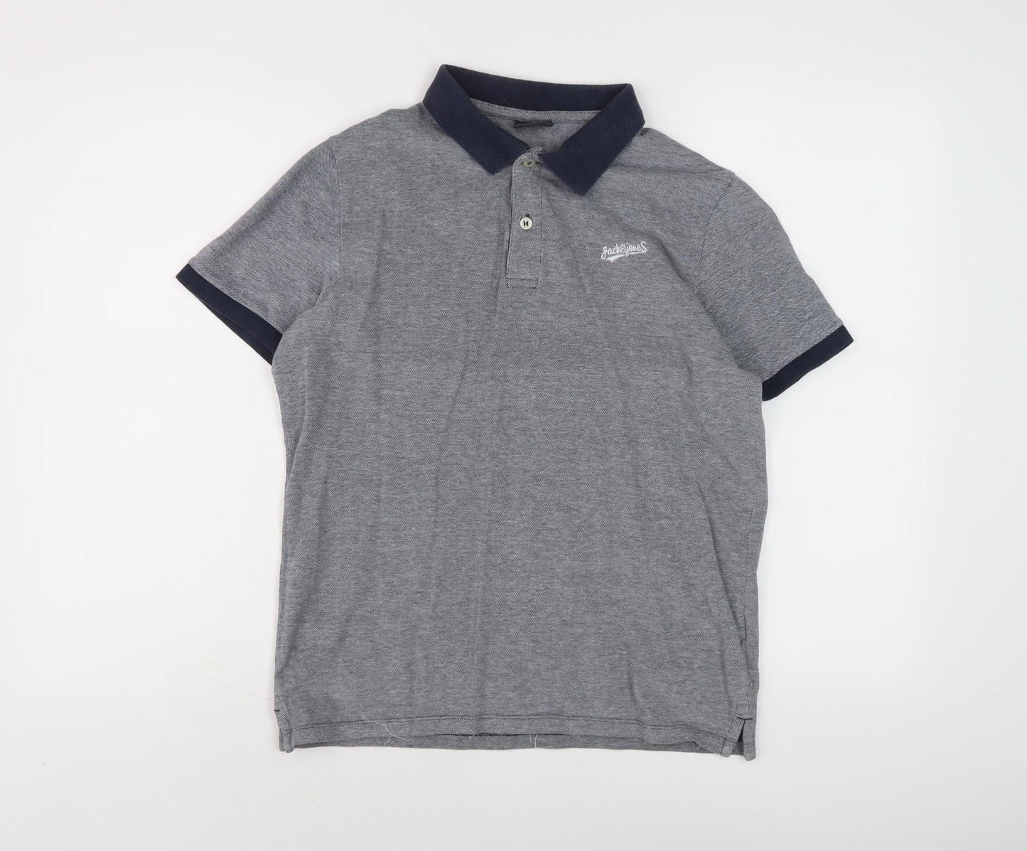 Jack & Jones Men's Grey Polo Shirt S Short Sleeve