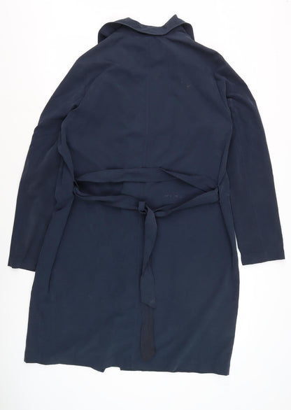 Jacqueline de Yong Women's Blue Long Overcoat L