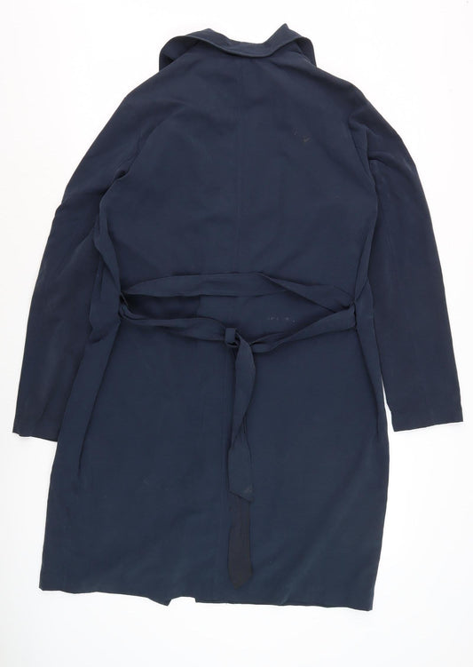 Jacqueline de Yong Women's Blue Long Overcoat L