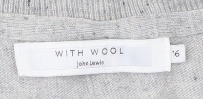 Womens UK Size 16 John Lewis Grey Pullover Jumper