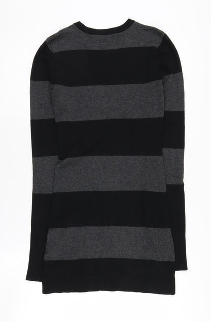 French Connection Women Black Striped Knit Dress Size 6